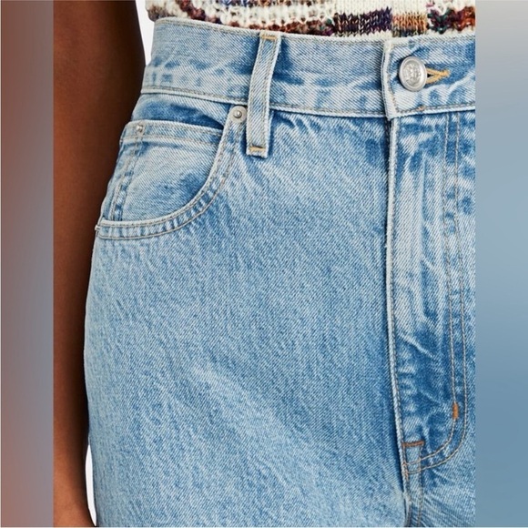 NWT SLVRLAKE Frankie High Rise Flare Crop Raw Hem Jeans in Skyline 26 - Picture 4 of 13